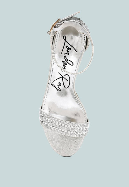 DazzleWalk Embellished Block Sandals - Yourstylesite