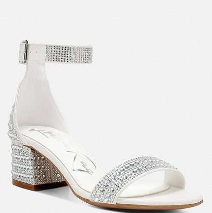 DazzleWalk Embellished Block Sandals - Yourstylesite