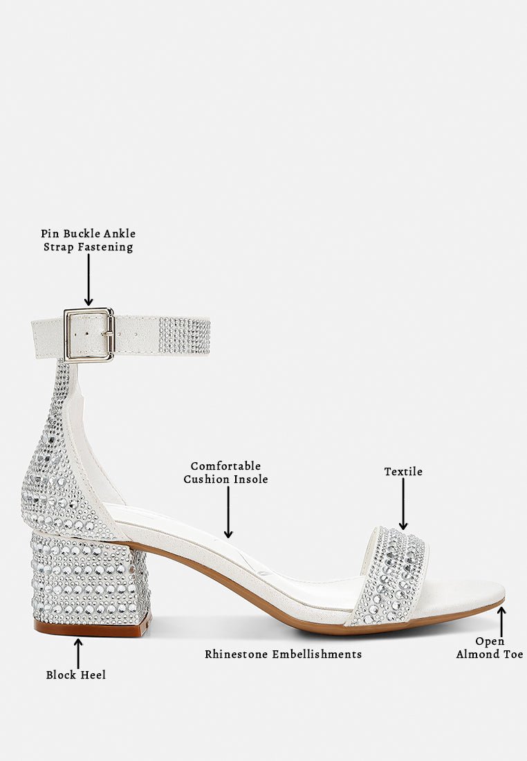 DazzleWalk Embellished Block Sandals - Yourstylesite