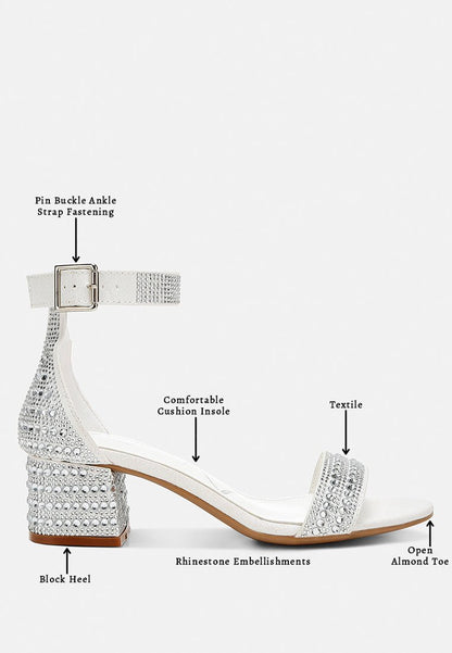 DazzleWalk Embellished Block Sandals - Yourstylesite