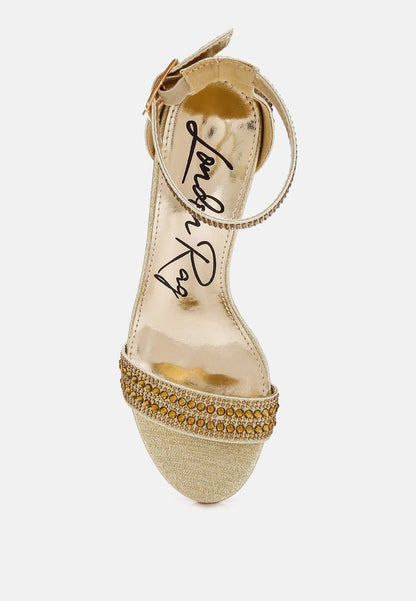 DazzleWalk Embellished Block Sandals - Yourstylesite