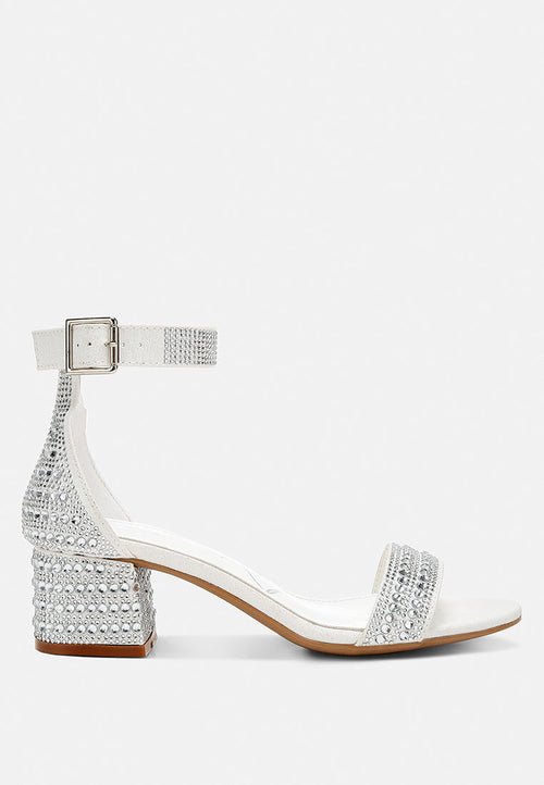 DazzleWalk Embellished Block Sandals - Yourstylesite