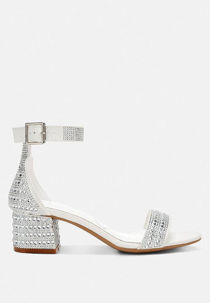DazzleWalk Embellished Block Sandals - Yourstylesite