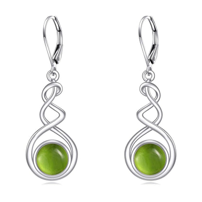 Elegant 925 Sterling Silver Natural Stone Drop Earrings - Yourstylesite