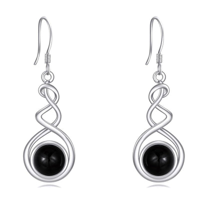 Elegant 925 Sterling Silver Natural Stone Drop Earrings - Yourstylesite