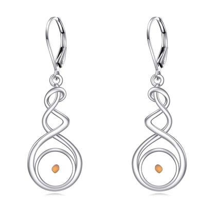 Elegant 925 Sterling Silver Natural Stone Drop Earrings - Yourstylesite