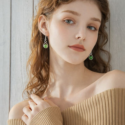 Elegant 925 Sterling Silver Natural Stone Drop Earrings - Yourstylesite