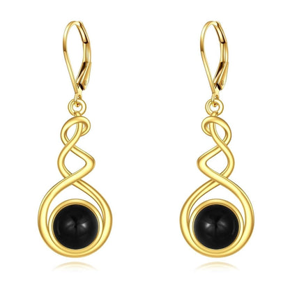 Elegant 925 Sterling Silver Natural Stone Drop Earrings - Yourstylesite