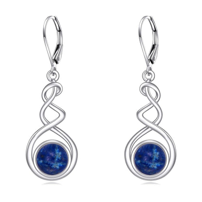 Elegant 925 Sterling Silver Natural Stone Drop Earrings - Yourstylesite