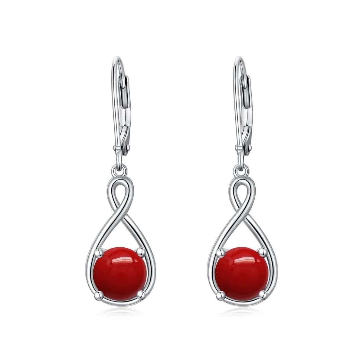 Elegant 925 sterling silver zircon drop earrings with infinity design