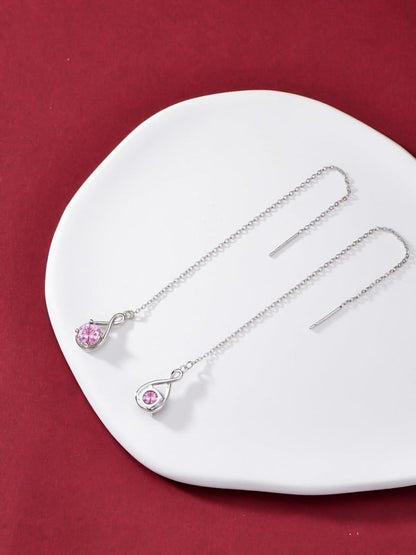 Elegant 925 Sterling Silver Zircon Drop Earrings - Yourstylesite