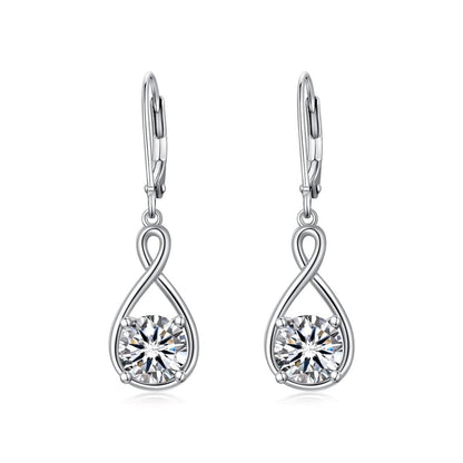 Elegant 925 Sterling Silver Zircon Drop Earrings - Yourstylesite