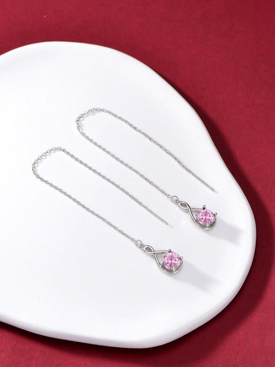 Elegant 925 Sterling Silver Zircon Drop Earrings - Yourstylesite