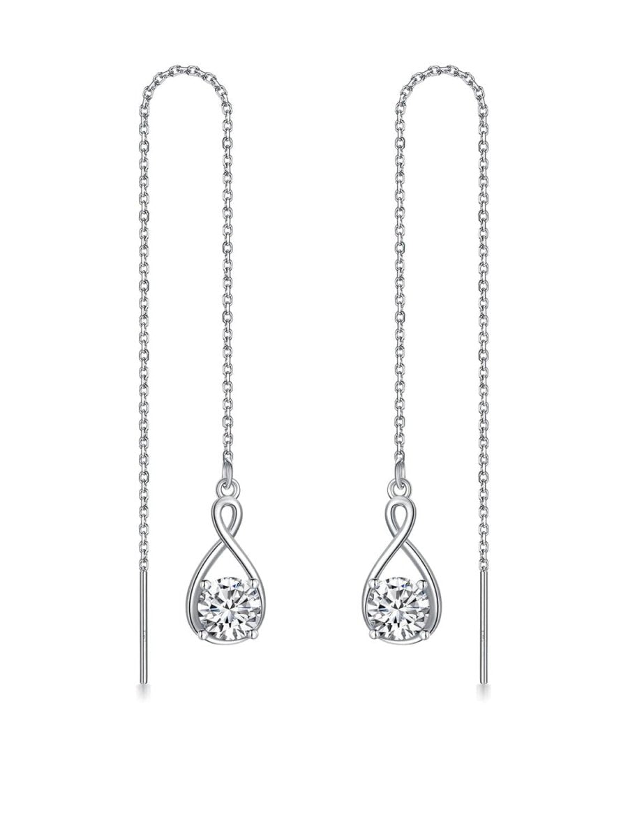 Elegant 925 Sterling Silver Zircon Drop Earrings - Yourstylesite