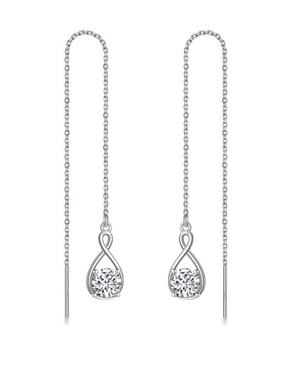 Elegant 925 Sterling Silver Zircon Drop Earrings - Yourstylesite