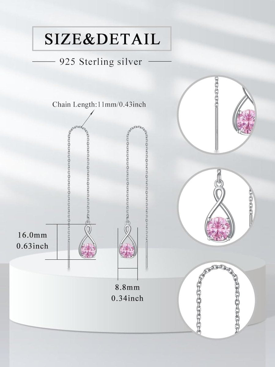 Elegant 925 Sterling Silver Zircon Drop Earrings - Yourstylesite
