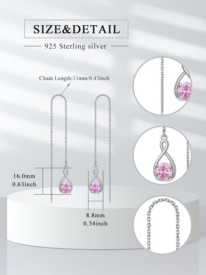 Elegant 925 Sterling Silver Zircon Drop Earrings - Yourstylesite