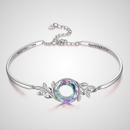 Elegant Crystal Flower Bracelet – 925 Silver Adjustable Cuff - Yourstylesite