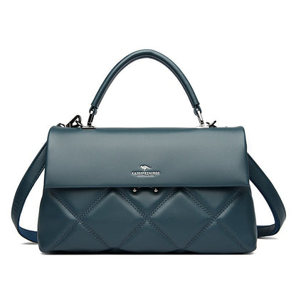 PU Leather Urban Handbag, detail of metal zipper and minimalist hardware for city-ready style