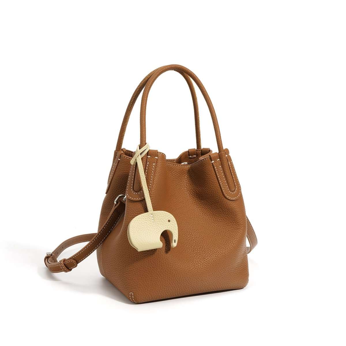 Genuine leather crossbody handbag with polished design
