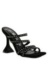 GlamStep Studded Multi - Strap Spool Heel Sandals - Yourstylesite