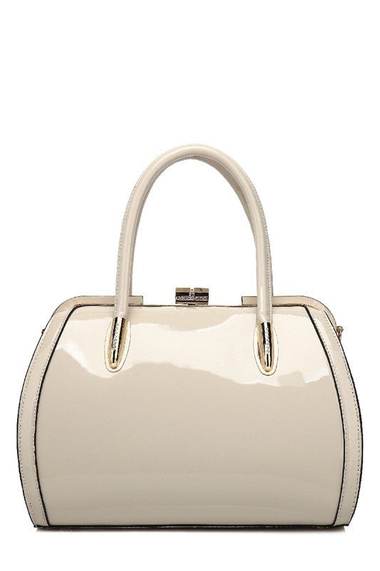 Glossy Patent Leather Satchel Handbag – Chic &amp; Versatile Style - Yourstylesite