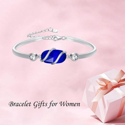 Green Malachite &amp; Sterling Silver Bangle for Elegant Women - Yourstylesite