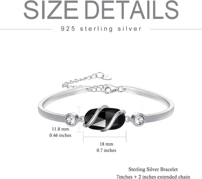 Green Malachite &amp; Sterling Silver Bangle for Elegant Women - Yourstylesite