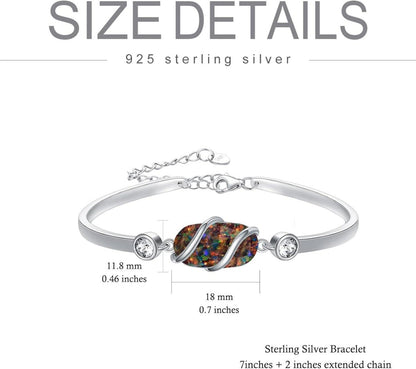 Green Malachite &amp; Sterling Silver Bangle for Elegant Women - Yourstylesite