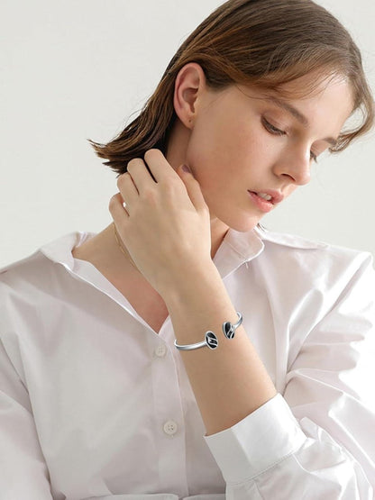 Green Malachite &amp; Sterling Silver Bangle for Elegant Women - Yourstylesite