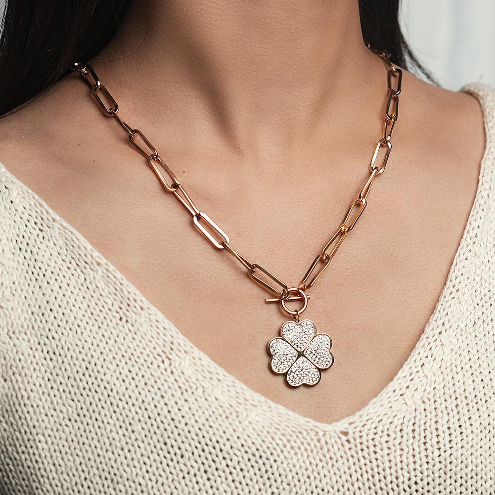 Lucky Clover Elegance: Four - Leaf Charm Necklace - Yourstylesite