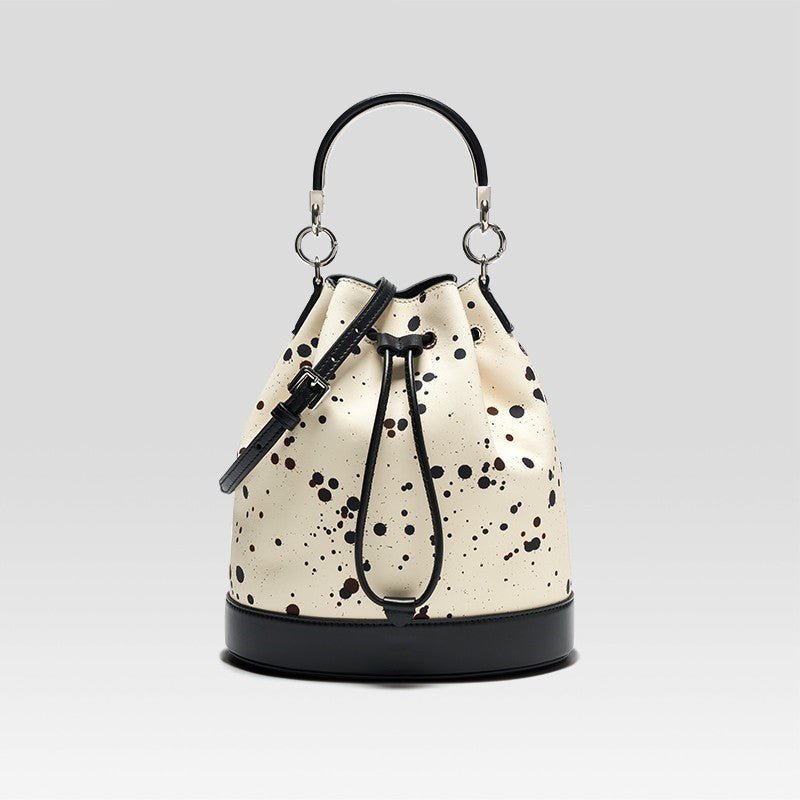 Luxury Cowhide Cross Body Bucket Bag - Elegant and Practical - Yourstylesite