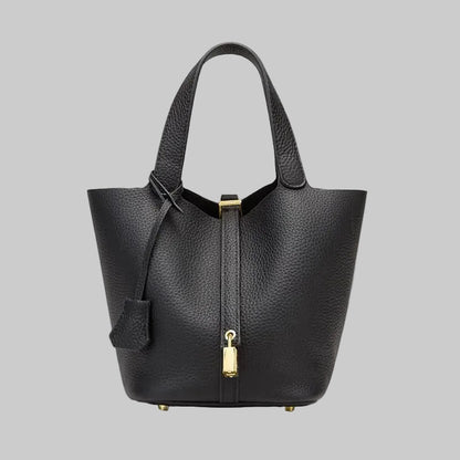 Premium Genuine Leather Bucket Bag with Classic Silhouette - Yourstylesite
