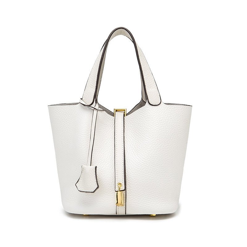 Premium Genuine Leather Bucket Bag with Classic Silhouette - Yourstylesite