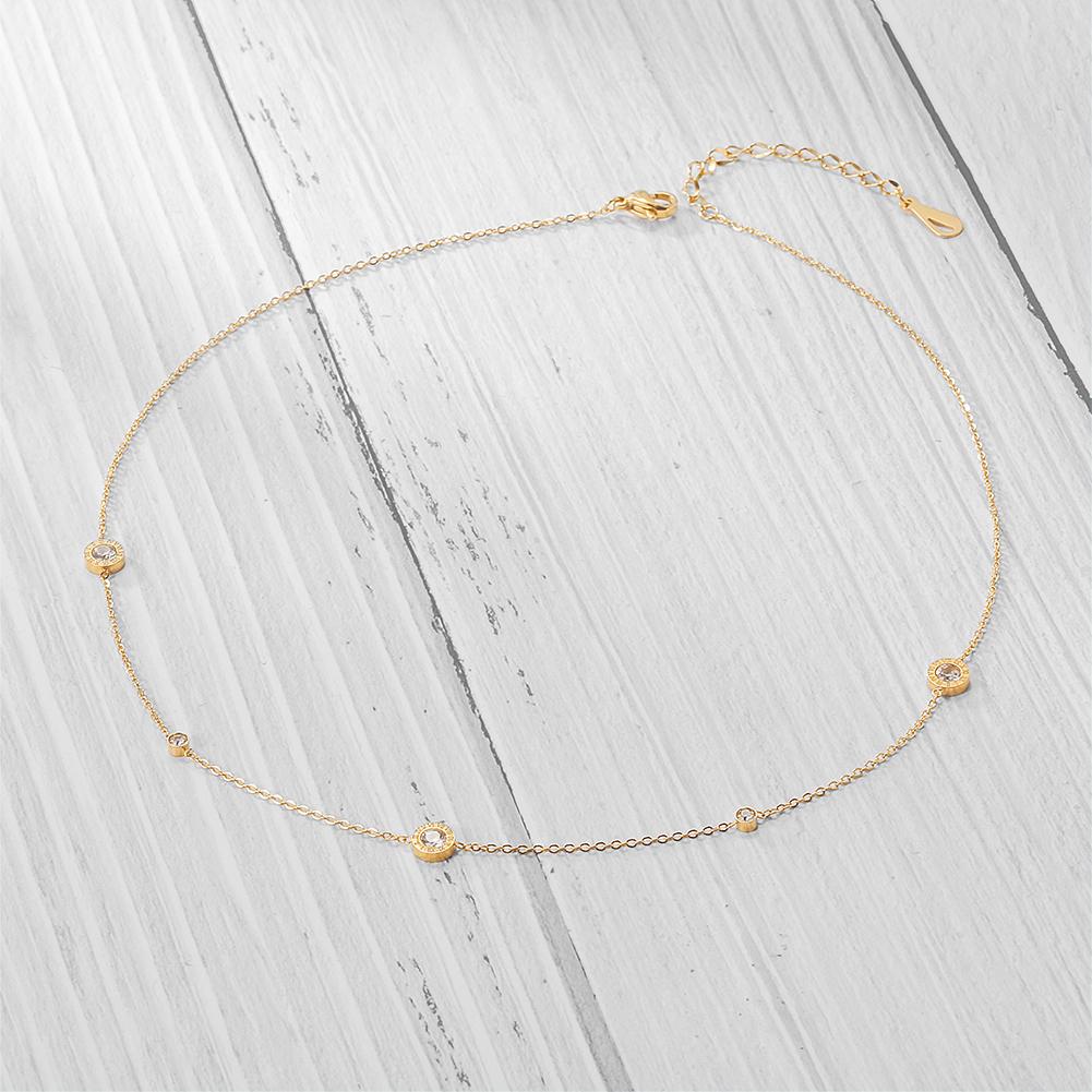 Radiant Roman Numeral CZ Station Necklace - Yourstylesite