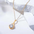 Brilliant round moissanite pendant in 14K gold on delicate chain