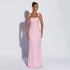 Sparkle & Shine sequin strapless maxi dress with high slit and elegant A-line silhouette