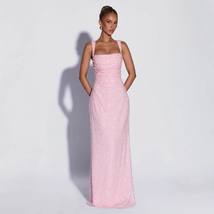 Sparkle &amp; Shine Sequin Strapless Maxi Dress - Yourstylesite