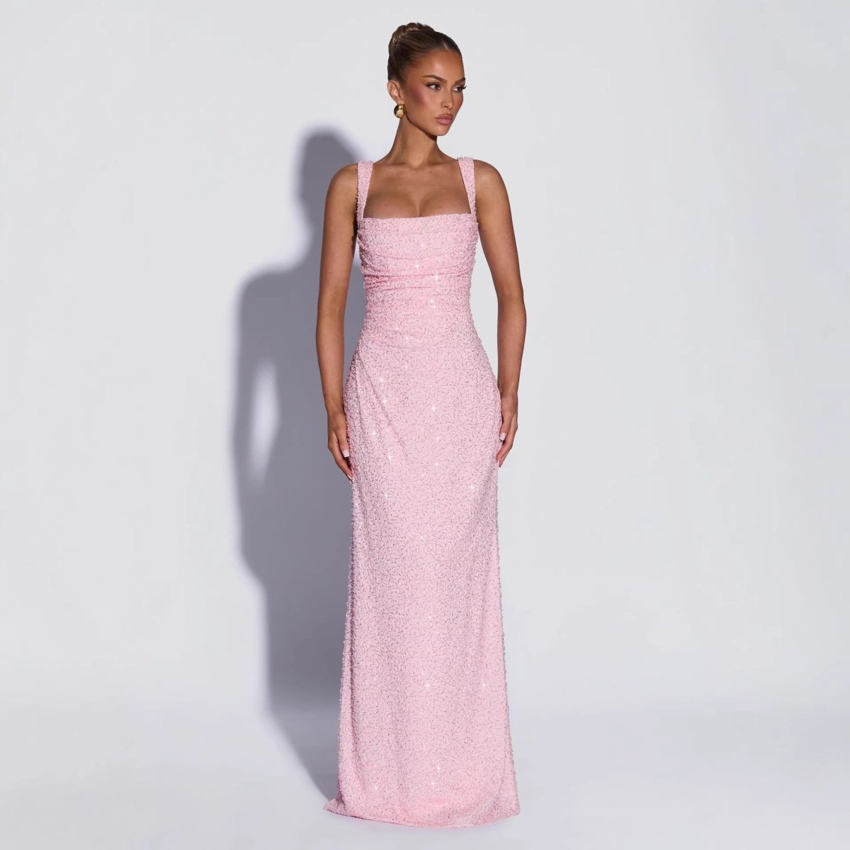 Sparkle &amp; Shine Sequin Strapless Maxi Dress - Yourstylesite
