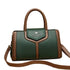Fashionable vegan leather crossbody bag with adjustable strap, shown styled for casual and formal use