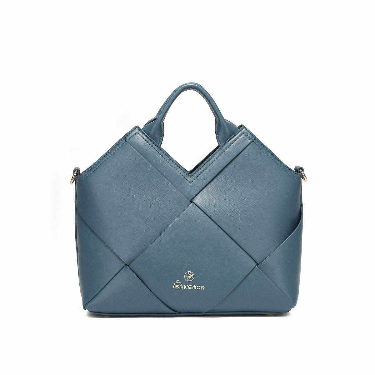Woven PU leather women&