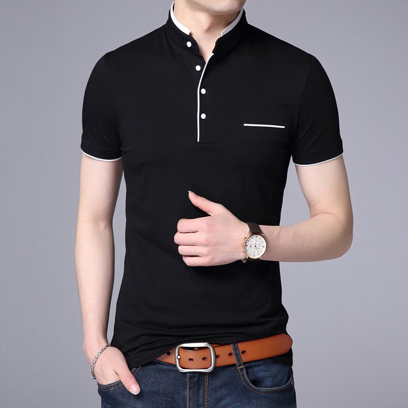 Casual Cotton Stand Collar Short Sleeve Shirt - Multiple Colors &amp; Sizes - YOURSTYLESITE