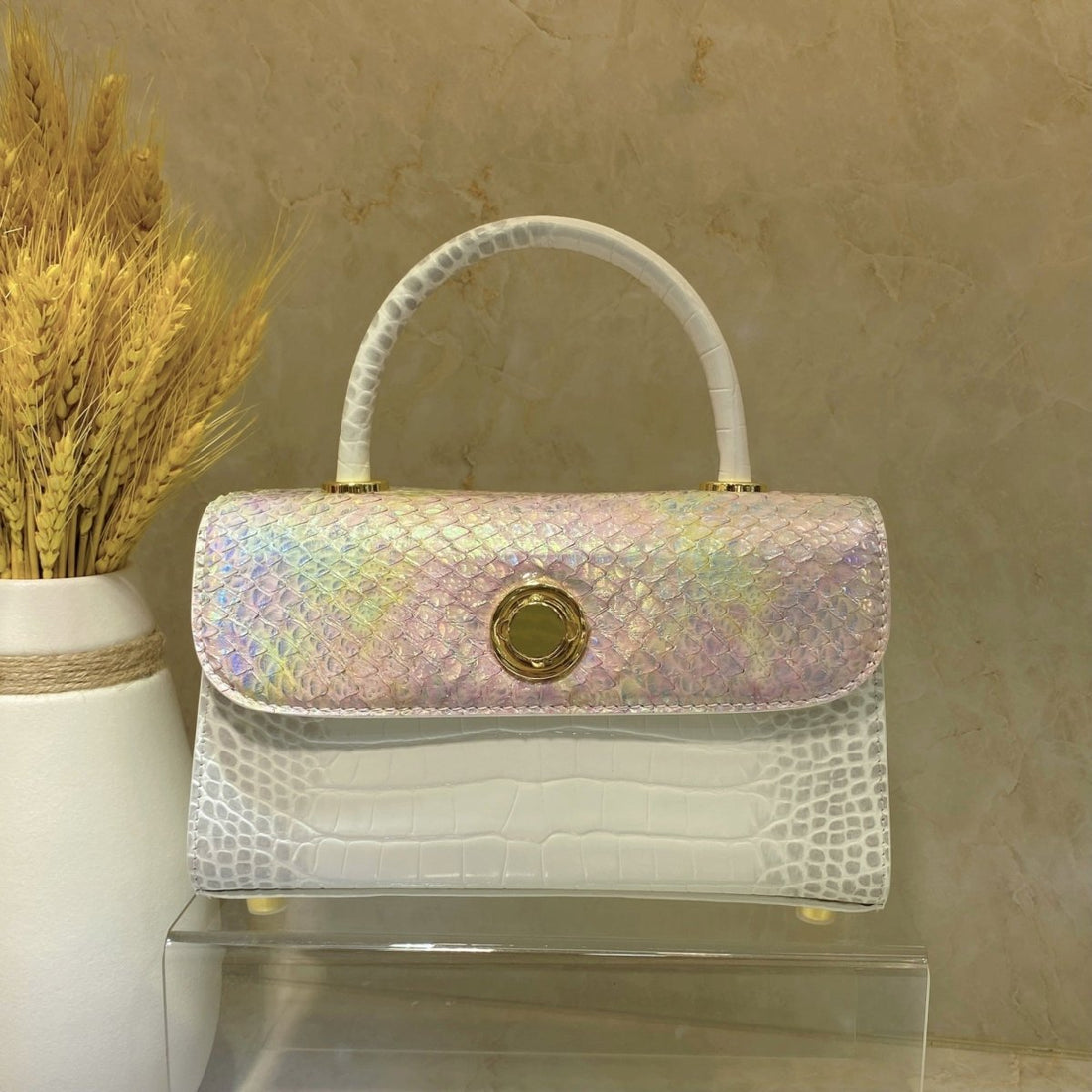 &quot;Extravagantly Exotic Python Leather Pouch Handbag - Truly Genuine&quot; - Yourstylesite