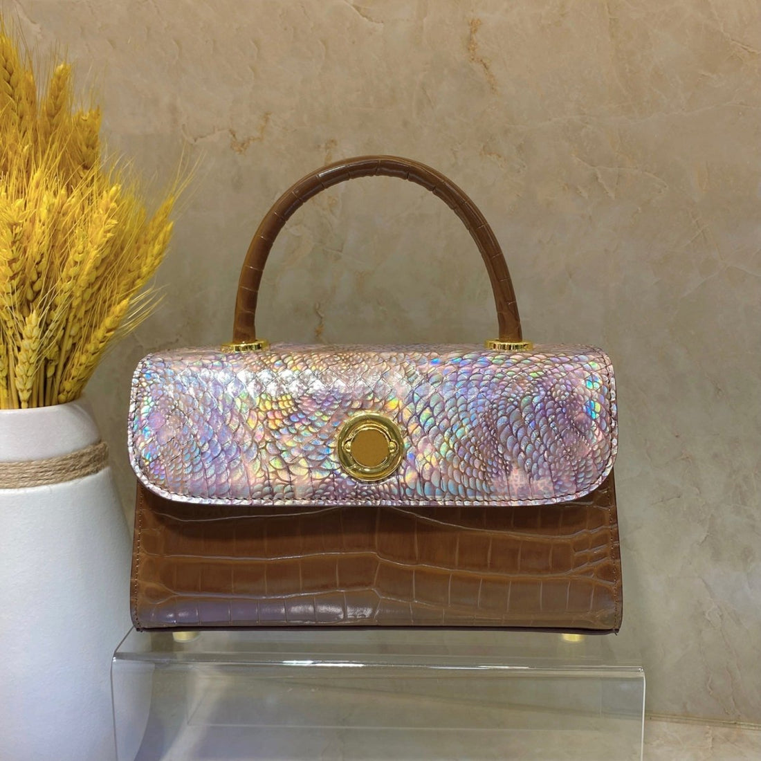 &quot;Extravagantly Exotic Python Leather Pouch Handbag - Truly Genuine&quot; - Yourstylesite