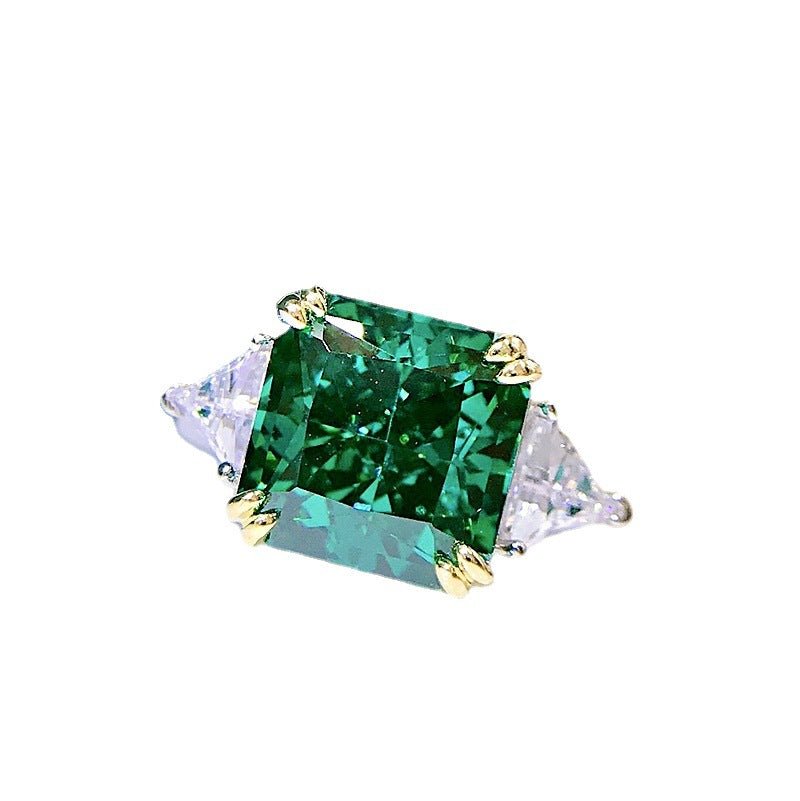 Paraiba Green Silver Ring - European Style Women&