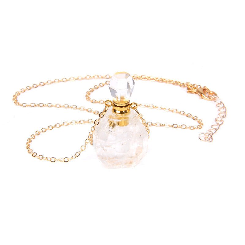 Perfume bottle crystal pendant necklace - YOURSTYLESITE