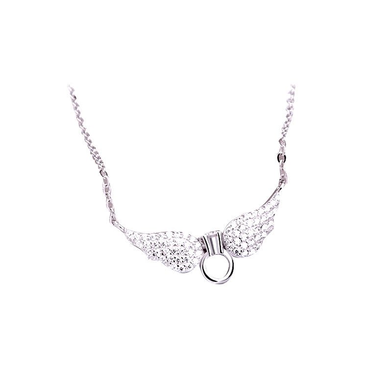 S925 sterling silver full diamond ring necklace - YOURSTYLESITE