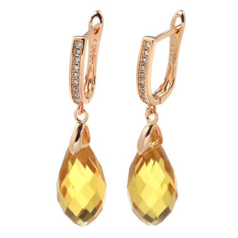 &quot;Yellow and White Stone Earrings for Women - Stylish and Trendy Fashion Accessory&quot; - YOURSTYLESITE