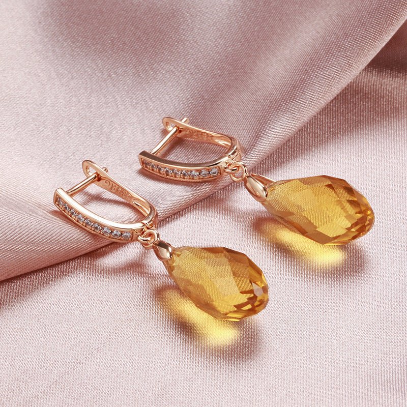 &quot;Yellow and White Stone Earrings for Women - Stylish and Trendy Fashion Accessory&quot; - YOURSTYLESITE